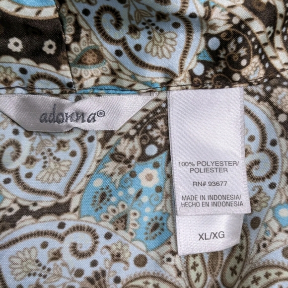 Adonna Satin Robe Printed Kimono XL - Picture 5 of 8